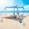 Beach Canopy Tent 10x10ft Sun Shelter Family Beach Tent Outdoor Shade UPF50+ with Sandbag Foldable Poles Carry Bag for Camping Trip Fishing Picnic