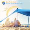 Beach Canopy Tent 10x10ft Sun Shelter Family Beach Tent Outdoor Shade UPF50+ with Sandbag Foldable Poles Carry Bag for Camping Trip Fishing Picnic