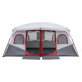 10 Person Family Cabin Tent, 2 Room Huge Tent with Storage Pockets for Camping Accessories