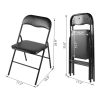 Folding and Stackable Chair Set, 5 Pack for Wedding, Picnic, Fishing and Camping, Black