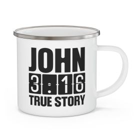 Enamel Camping Mug, John 3:16 True Story