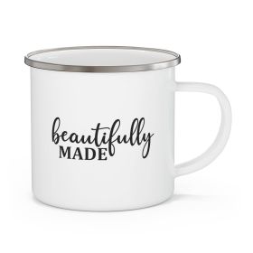 Enamel Camping Mug, Beautifully Made - Inspiration Affirmation, Black