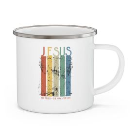 Enamel Camping Mug, Jesus The Truth The Way The Life, Christian Inspiration, S2