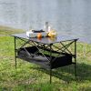 Set of 5, Folding Outdoor Table and Chair Set for Indoor, Outdoor Camping, Picnics, Beach,Backyard, BBQ, Party, Patio, Black/Gray