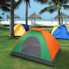 2-Person Waterproof Camping Dome Tent for Outdoor Hiking Survival Orange & Green