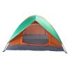 2-Person Double Door Camping Dome Tent Orange & Green