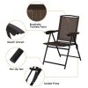 Beach & Garden Lawn 4 Pcs Folding Sling Chairs With Steel Armrest And Adjustable Back