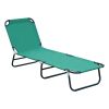 Outsunny Foldable Outdoor Chaise Lounge Chair, 5-Level Reclining Camping Tanning Chair with Strong Oxford Fabric for Beach, Yard, Patio, Pool, Green