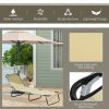 Outsunny Foldable Outdoor Chaise Lounge Chair, 5-Level Reclining Camping Tanning Chair with Strong Oxford Fabric for Beach, Yard, Patio, Pool, Beige