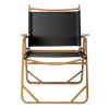 54.5*58*73.5cm Large Aluminum Frame 600D Khaki Oxford Fabric Loading 100kg Imitation Wood Grain Spray Paint Camping Chair Black