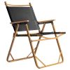 54.5*58*73.5cm Large Aluminum Frame 600D Khaki Oxford Fabric Loading 100kg Imitation Wood Grain Spray Paint Camping Chair Black