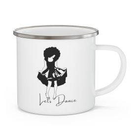 Enamel Camping Mug, Say It Soul, Lets Dance Black Line Art Print