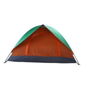 2-Person Double Door Camping Dome Tent Orange & Green