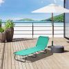 Outsunny Foldable Outdoor Chaise Lounge Chair, 5-Level Reclining Camping Tanning Chair with Strong Oxford Fabric for Beach, Yard, Patio, Pool, Green