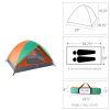 2-Person Double Door Camping Dome Tent Orange & Green