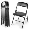 Folding and Stackable Chair Set, 5 Pack for Wedding, Picnic, Fishing and Camping, Black