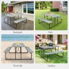 Indoor and Outdoor Folding Picnic Table Bench Set with Wood-like Texture