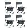 Set of 5, Folding Outdoor Table and Chair Set for Indoor, Outdoor Camping, Picnics, Beach,Backyard, BBQ, Party, Patio, Black/Gray