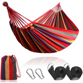 Outdoor Garden Camping Hammock With Straps;  Durable Hammock Holds (Color: Red)