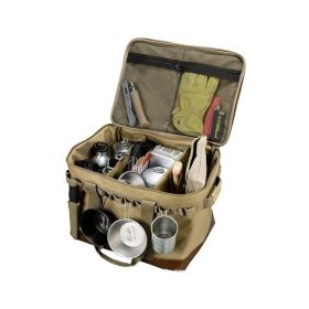 Foldable Multifunctional Waterproof Camping Miscellaneous Storage Bag (Color: Khaki)