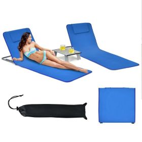 Outddoor Adjustable 3-Piece Beach Lounge Chair Mat Set (Color: Blue)