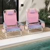 2 Pieces Folding Backpack Beach Chair with Pillow