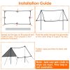 Waterproof Camping Tarp Kit Tent Canopy Rain Fly Awning Shelter for Outdoor Picnic Hammock Hiking Backpacking Travelling UV Protection