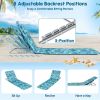 Outddoor Adjustable 3-Piece Beach Lounge Chair Mat Set