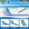 Outddoor Adjustable 3-Piece Beach Lounge Chair Mat Set