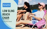 Low Folding Camping Chair, Portable Beach Chairs, Mesh Back Lounger For Outdoor Lawn Beach Camp Picnic