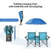 Portable Folding Picnic Double Chair With Umbrella