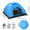 4 Persons Camping Waterproof Tent Pop Up Tent Instant Setup Tent w/2 Mosquito Net Doors Carrying Bag Folding 4 Seasons