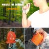 1pc Coldproof Warm Portable Single Sleeping Bag; With Drawstring Pocket And Whistle For Outdoor Travel Camping First Aid